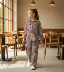 Printed Tropical Corduroy Co-Ord Set - Girls