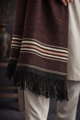 Boys Premium Woolen Shawl - Maroon - Maa Sadqay