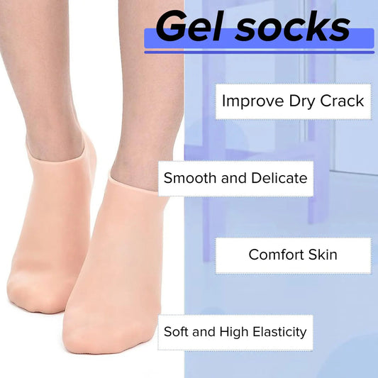 Silicone Moisturizing Gel Socks Exfoliating Heel Protection Socks For Dry Cracked Feet Heel – 1 Pair