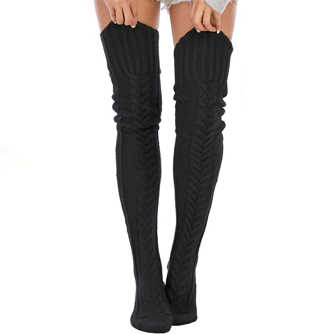 Women Cable Knit Over Knee Warm Socks.Thermal Leg Warmers/Legging egging socks