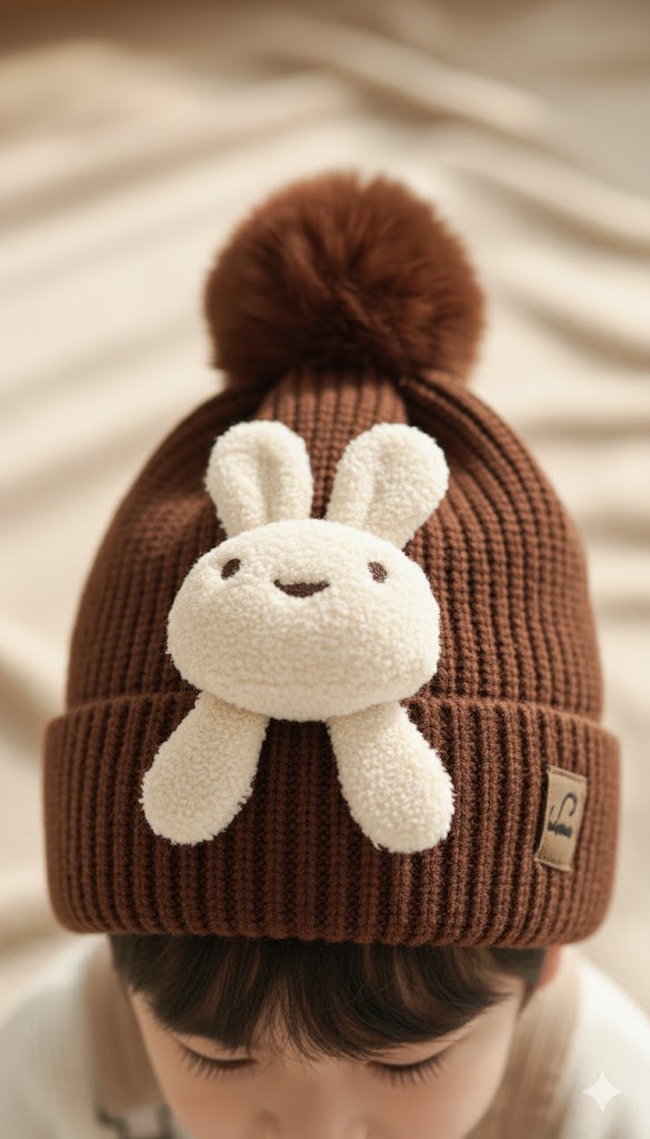 3D Teddy Woolen Cap  2-8y - Bc119