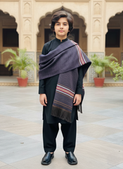 Boys Premium Woolen Shawl - Purple