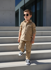 Corduroy Co-ord set for boys- cookie cc7
